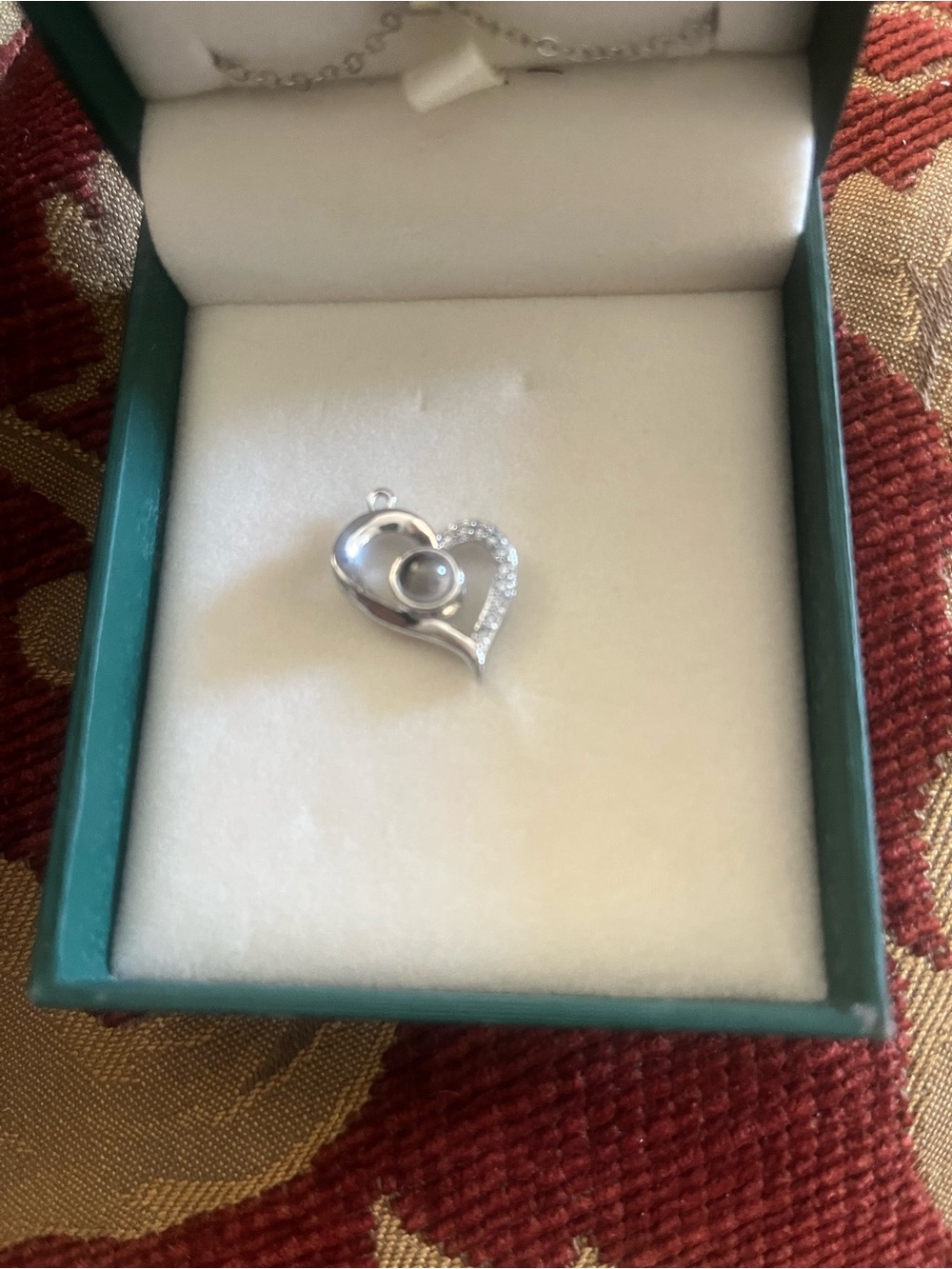 Silver Heart Pendant with Pearl Accent - Women's Jewelry